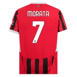 AC Milan Alvaro Morata #7 Fodboldtrøjer 2024-25 Hjemmebanetrøje Mænd