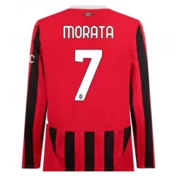 AC Milan Alvaro Morata #7 Fodboldtrøjer 2024-25 Hjemmebanetrøje Mænd Lange Ærmer
