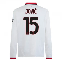 AC Milan Fodboldtrøjer 2024-25 Jovic #15 Udebanetrøje Mænd Lange Ærmer