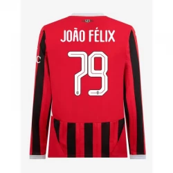 AC Milan Joao Felix #79 Fodboldtrøjer 2024-25 UCL Hjemmebanetrøje Mænd Lange Ærmer