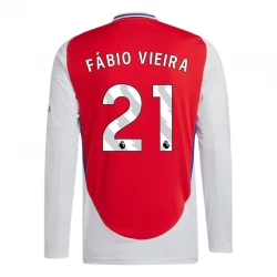 Arsenal FC Fabio Vieira #21 Fodboldtrøjer 2024-25 Hjemmebanetrøje Mænd Lange Ærmer