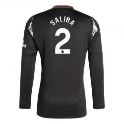 Arsenal FC Fodboldtrøjer 2024-25 William Saliba #2 Udebanetrøje Mænd Lange Ærmer
