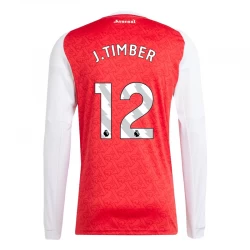 Arsenal FC J. Timber #12 Fodboldtrøjer 2025-26 Hjemmebanetrøje Mænd Lange Ærmer