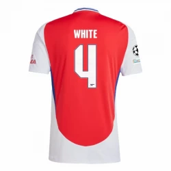 Arsenal FC White #4 Fodboldtrøjer 2024-25 UCL Hjemmebanetrøje Mænd