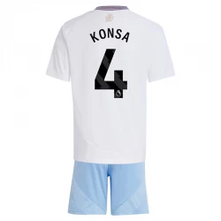 Børn Aston Villa Fodboldsæt 2024-25 Konsa #4 Udebanetrøje