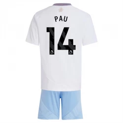 Børn Aston Villa Fodboldsæt 2024-25 Pau #14 Udebanetrøje