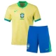 Børn Brasilien Fodboldsæt Copa America 2024 Hjemmebanetrøje