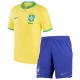 Børn Brasilien Fodboldsæt VM 2022 Hjemmebanetrøje