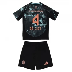 Børn FC Bayern München Fodboldsæt 2024-25 De Ligt #4 Udebanetrøje