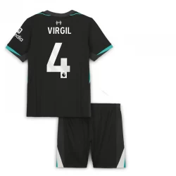 Børn Liverpool FC Fodboldsæt 2024-25 Virgil van Dijk #4 Udebanetrøje