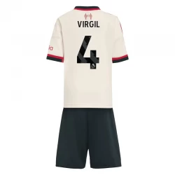 Børn Liverpool FC Fodboldsæt 2025-26 Virgil van Dijk #4 Udebanetrøje