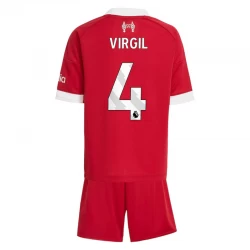 Børn Liverpool FC Virgil van Dijk #4 Fodboldtrøjer 2025-26 Hjemmebanesæt