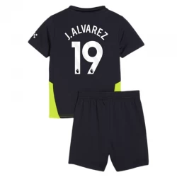 Børn Manchester City Fodboldsæt 2024-25 J. Alvarez #19 Udebanetrøje