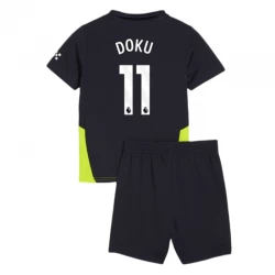 Børn Manchester City Fodboldsæt 2024-25 Jérémy Doku #11 Udebanetrøje