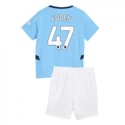 Børn Manchester City Phil Foden #47 Fodboldtrøjer 2024-25 Hjemmebanesæt