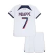 Børn Paris Saint-Germain PSG Fodboldsæt 2023-24 Kylian Mbappé #7 Udebanetrøje