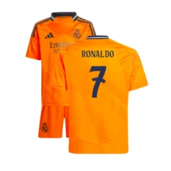 Børn Real Madrid Fodboldsæt 2024-25 Cristiano Ronaldo #7 Udebanetrøje