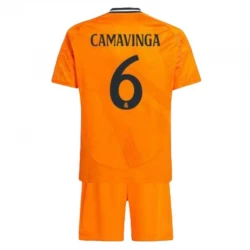 Børn Real Madrid Fodboldsæt 2024-25 Eduardo Camavinga #6 Udebanetrøje