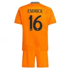 Børn Real Madrid Fodboldsæt 2024-25 Endrick #16 Udebanetrøje