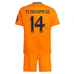 Børn Real Madrid Fodboldsæt 2024-25 HP Tchouameni #14 Udebanetrøje