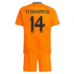 Børn Real Madrid Fodboldsæt 2024-25 Tchouameni #14 Udebanetrøje