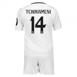 Børn Real Madrid Tchouameni #14 Fodboldtrøjer 2024-25 HP Hjemmebanesæt