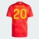 Carvajal #20 Spanien Fodboldtrøjer EM 2024 Hjemmebanetrøje Mænd