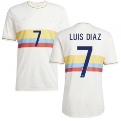 Colombia LUIS DIAZ #7 Fodboldtrøjer 2024 100th Anniversary Hjemmebanetrøje Mænd