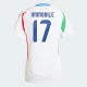 Dame Ciro Immobile #17 Italien Fodboldtrøjer EM 2024 Udebanetrøje