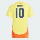 Dame James Rodríguez #10 Colombia Fodboldtrøjer Copa America 2024 Hjemmebanetrøje