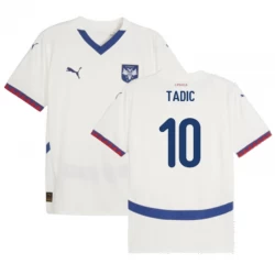 Dušan Tadić #10 Serbien Fodboldtrøjer EM 2024 Udebanetrøje Mænd