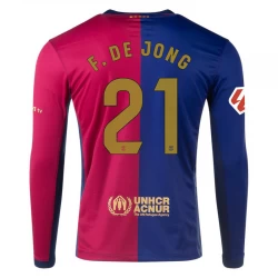 FC Barcelona F.De Jong #21 Fodboldtrøjer 2024-25 Hjemmebanetrøje Mænd Lange Ærmer