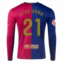 FC Barcelona Frenkie de Jong #21 Fodboldtrøjer 2024-25 Hjemmebanetrøje Mænd Lange Ærmer