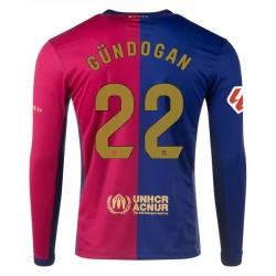 FC Barcelona Gundogan #22 Fodboldtrøjer 2024-25 Hjemmebanetrøje Mænd Lange Ærmer