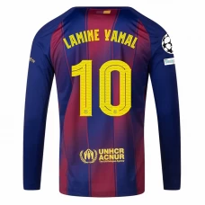 FC Barcelona Lamine Yamal #10 Fodboldtrøjer 2025-26 UCL Hjemmebanetrøje Mænd Lange Ærmer