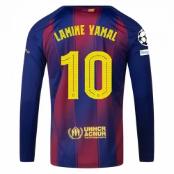 FC Barcelona Lamine Yamal #10 Fodboldtrøjer 2025-26 UCL Hjemmebanetrøje Mænd Lange Ærmer
