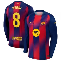 FC Barcelona Pedri #8 Fodboldtrøjer 2025-26 Hjemmebanetrøje Mænd Lange Ærmer