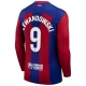 FC Barcelona Robert Lewandowski #9 Fodboldtrøjer 2023-24 Hjemmebanetrøje Mænd Lange Ærmer