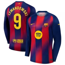 FC Barcelona Robert Lewandowski #9 Fodboldtrøjer 2025-26 Hjemmebanetrøje Mænd Lange Ærmer