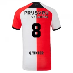Feyenoord Q.Timber #8 Fodboldtrøjer 2024-25 Hjemmebanetrøje Mænd