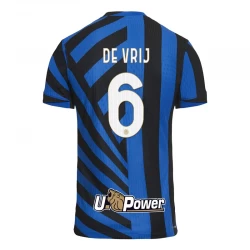 Inter Milan De Vrij #6 Fodboldtrøjer 2024-25 Hjemmebanetrøje Mænd