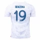 Karim Benzema #19 Frankrig Fodboldtrøjer VM 2022 Udebanetrøje Mænd