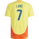 L. Diaz #7 Colombia Fodboldtrøjer Copa America 2024 Hjemmebanetrøje Mænd