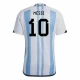 Lionel Messi #10 Argentina Fodboldtrøjer VM 2022 Hjemmebanetrøje Mænd