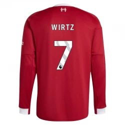 Liverpool FC Florian Wirtz #7 Fodboldtrøjer 2025-26 Hjemmebanetrøje Mænd Lange Ærmer