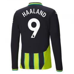 Manchester City Fodboldtrøjer 2024-25 Erling Haaland #9 Udebanetrøje Mænd Lange Ærmer