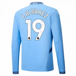 Manchester City J. Alvarez #19 Fodboldtrøjer 2024-25 Hjemmebanetrøje Mænd Lange Ærmer