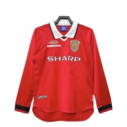 Manchester United Retro Trøje 1999-00 Hjemmebane Mænd Lange Ærmer