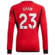 Manchester United Shaw #23 Fodboldtrøjer 2023-24 Hjemmebanetrøje Mænd Lange Ærmer