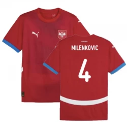 Milenkovic #4 Serbien Fodboldtrøjer EM 2024 Hjemmebanetrøje Mænd